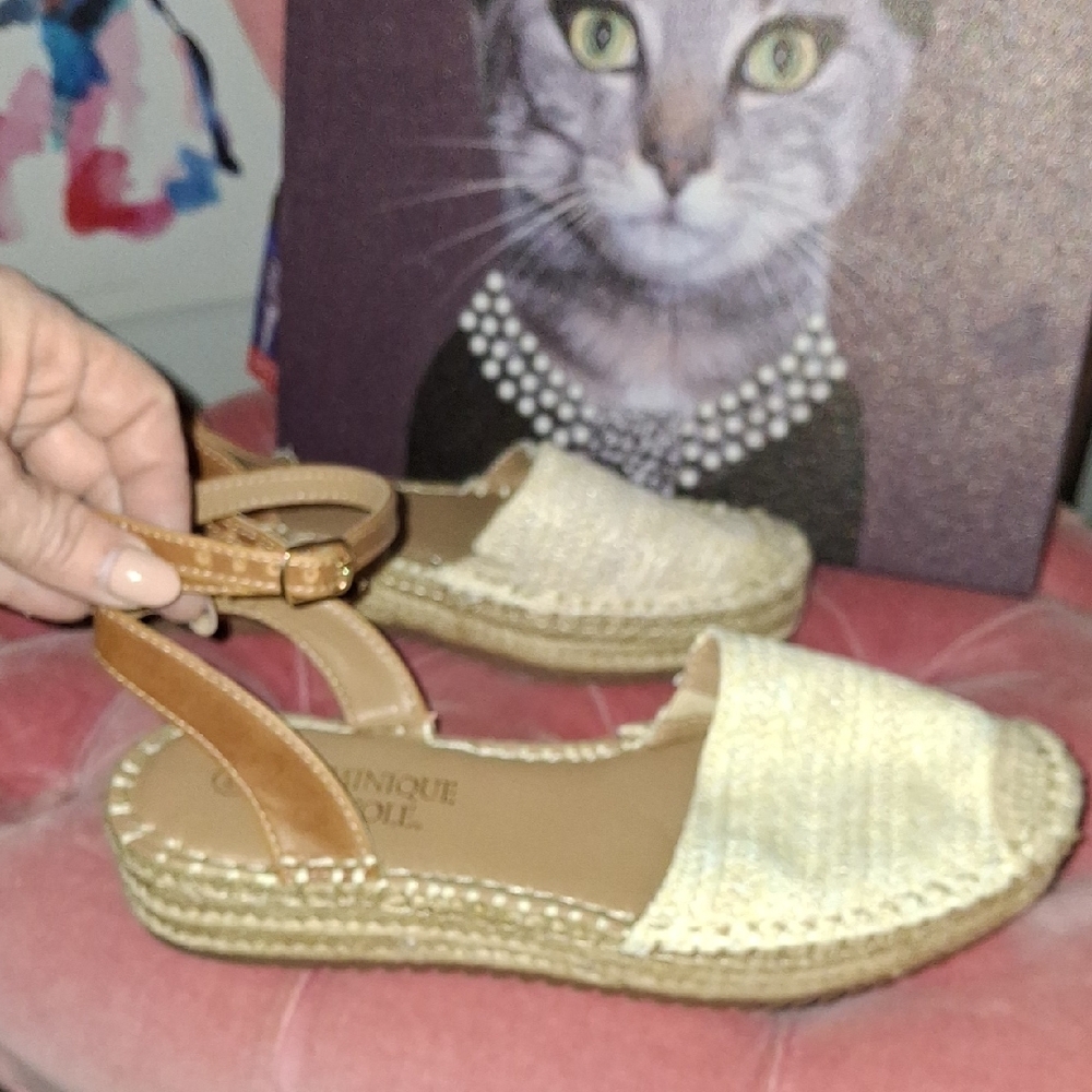 Madewell Tan and Cream Espadrille Shoes with Slingback - Picture 6 of 6